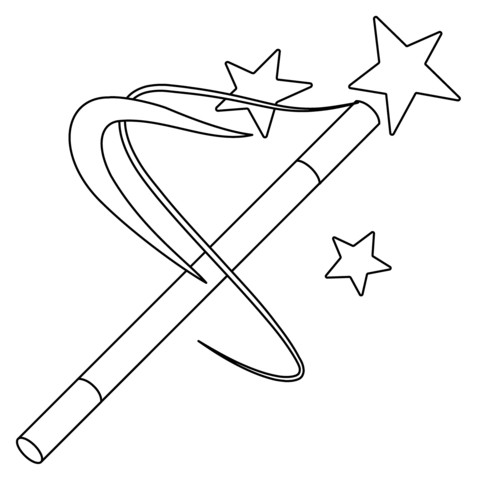 Magic Wand Emoji Coloring Page